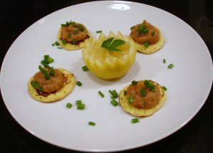 Potato Blini with Eggplant Caviar